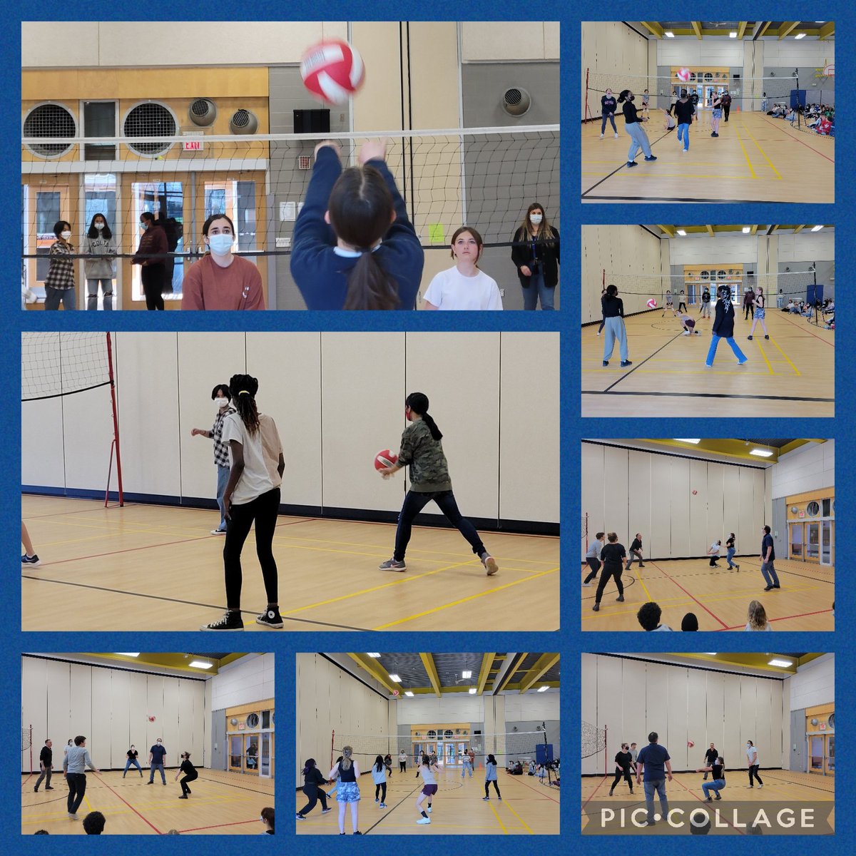 StDanielTBirds's tweet photo. Great game of students vs staff Volleyball today! Thanks for the coaches and staff that provided this opportunity to our Thunderbirds! #BlessedintheNest #ThunderbirdPride https://t.co/29hgkmm9jE