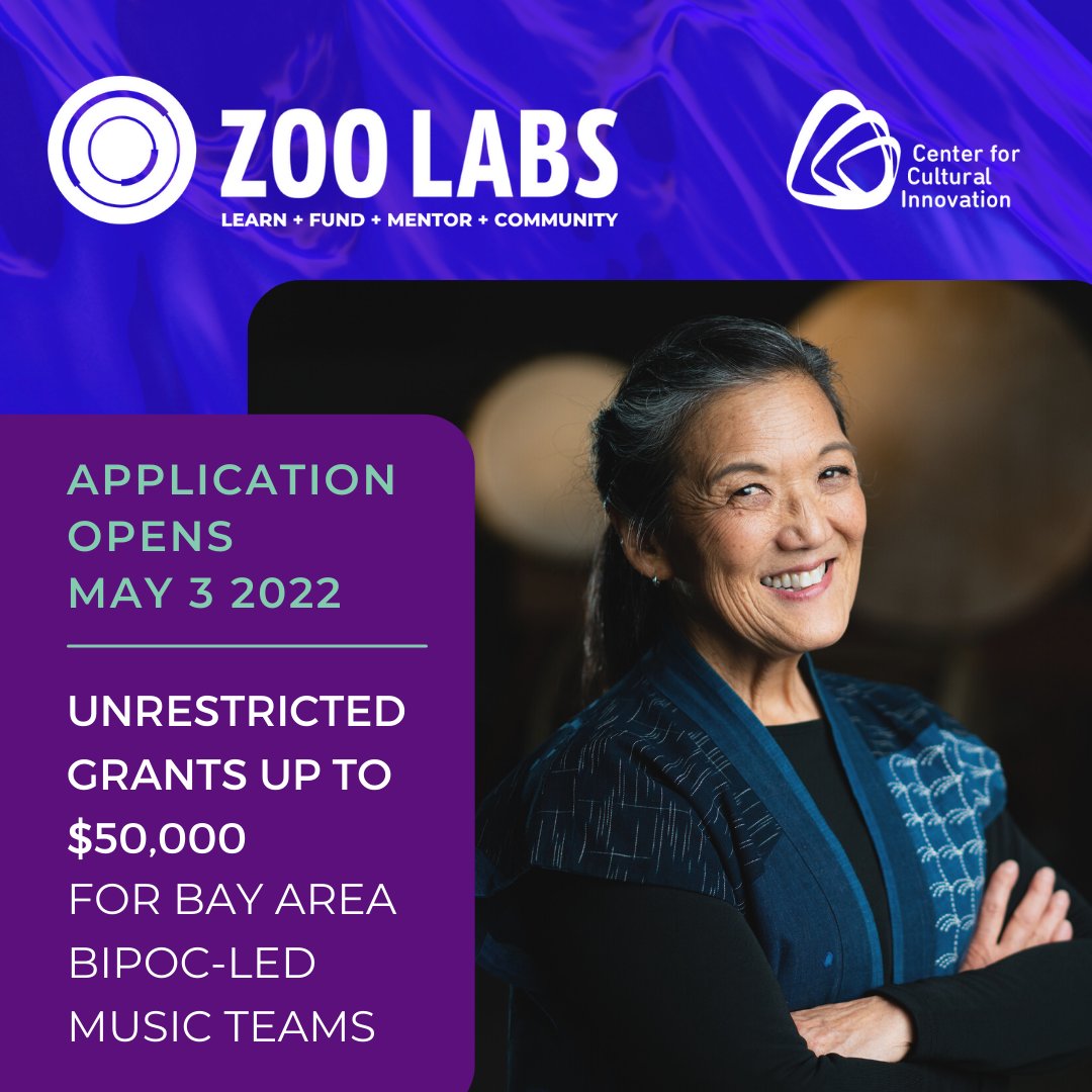 🚨Announcing the 2022 Zoo Labs: FUND in partnership with <a href="/CCI_ARTS/">CCI Arts</a>. 
📝Applications will be open May 3 to June 22, 2022.
 🔗Check out cciargs.org/zoo_labs.html for more details  
#fund #zooLabs #grants #music #business #songwriter #producer #label #collective #festival #musicVideo
