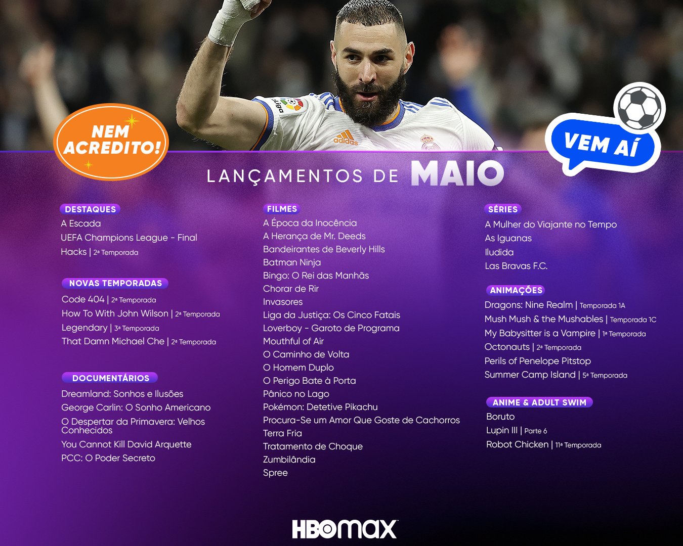 HBO Max: todos os lançamentos de maio de 2022