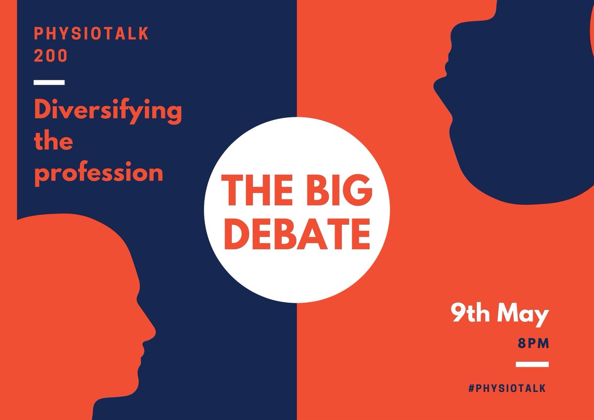 physiotalk's tweet photo. #Physiotalk 200 : The Big Debate 

Monday 9th May 

8pm BST 

Information: https://t.co/SYTt36XJal

🧵with more details https://t.co/NCtHyI27Ys