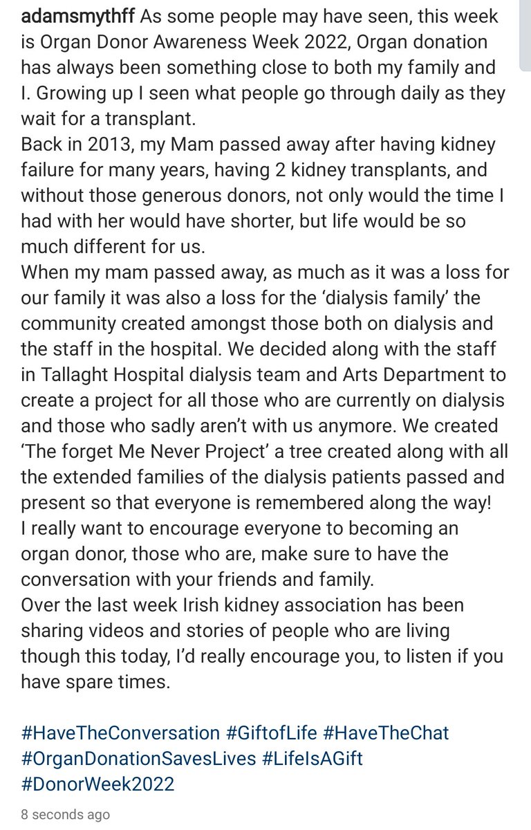 adamsmythff's tweet photo. As some people may have seen, this week is Organ Donor Awareness Week 2022, have a read below ⤵️⤵️⤵️
#HaveTheConversation #GiftofLife #HaveTheChat #OrganDonationSavesLives #LifeIsAGift #DonorWeek2022 
@IrishKidneyAs https://t.co/YqbPtfwB8P