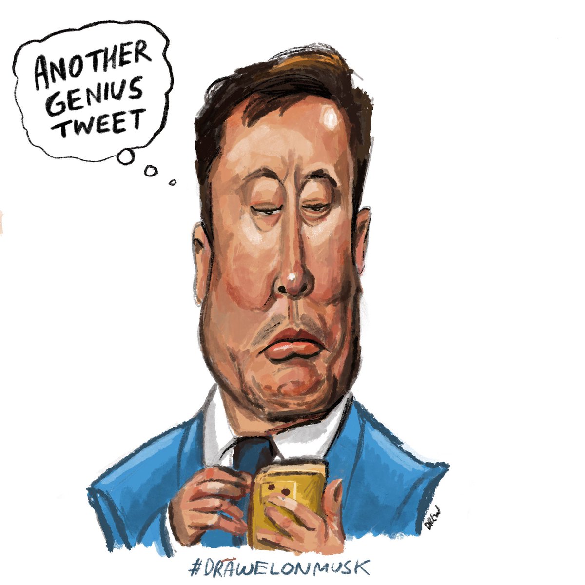 cartoonsidrew's tweet photo. My not flying on a giant Twitter bird version of Elon Musk churning out another top tweet for @MartinRowson #DrawElonMusk https://t.co/IfaxeuuOnJ
