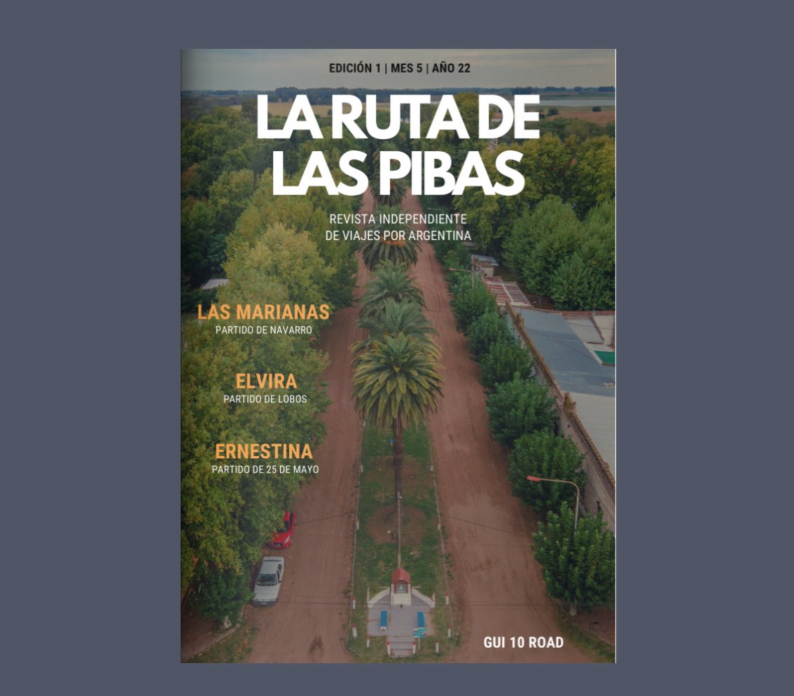 La primera edición se llama "La ruta de las pibas".
Un camino de 37 km que une 3 pueblos, con nombres de mujer y mucho por descubrir, de 3 partidos distintos.
Hablamos de Las Marianas (Navarro), Elvira (Lobos) y Ernestina (25 de Mayo)