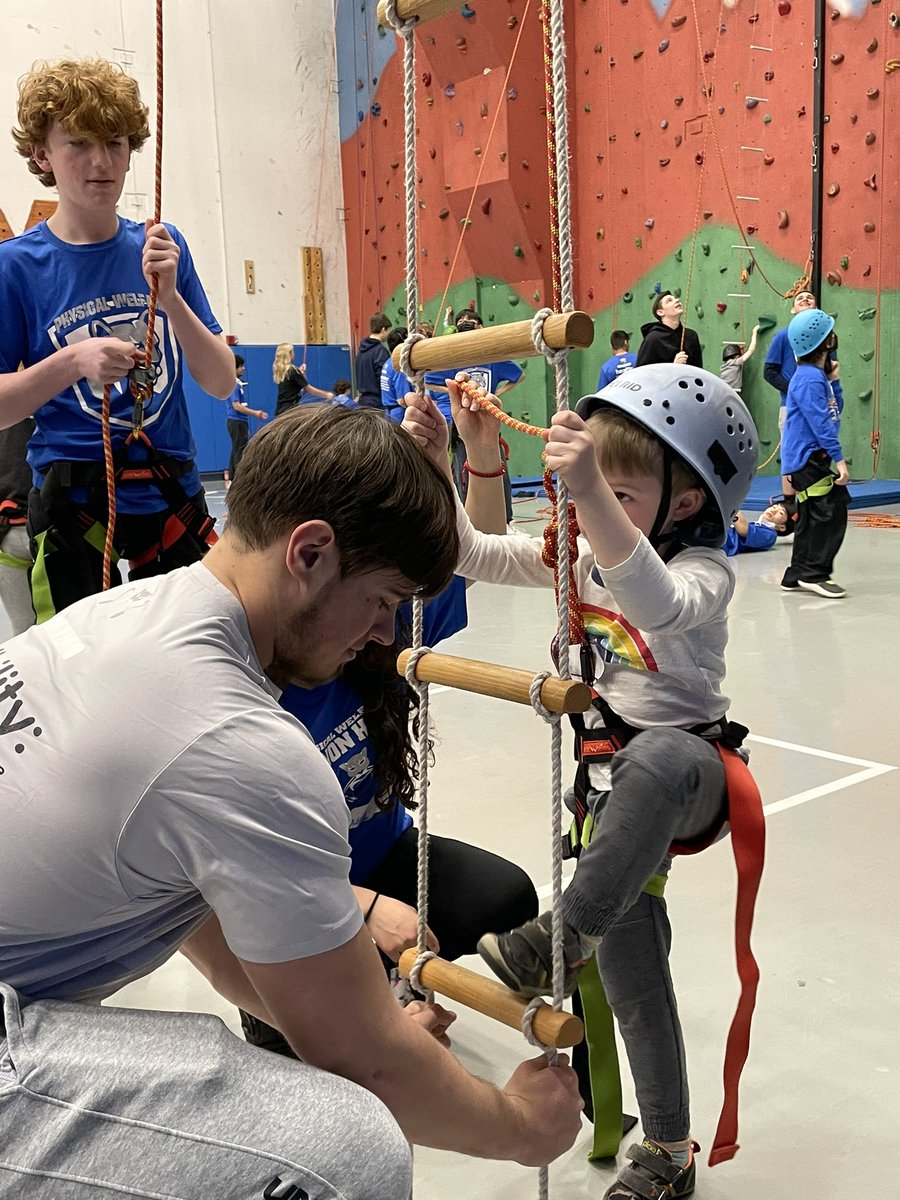 VHHSOutdoorEd's tweet photo. Take your child to work day was a huge success! It was so rewarding to see the skills these kids have learned put to use to make these kids’ day. I am one very proud teacher. It was my favorite day as a kid, climbing with my dad, and a big reason I became a teacher. #D128Daring https://t.co/HdNE3S4qQQ