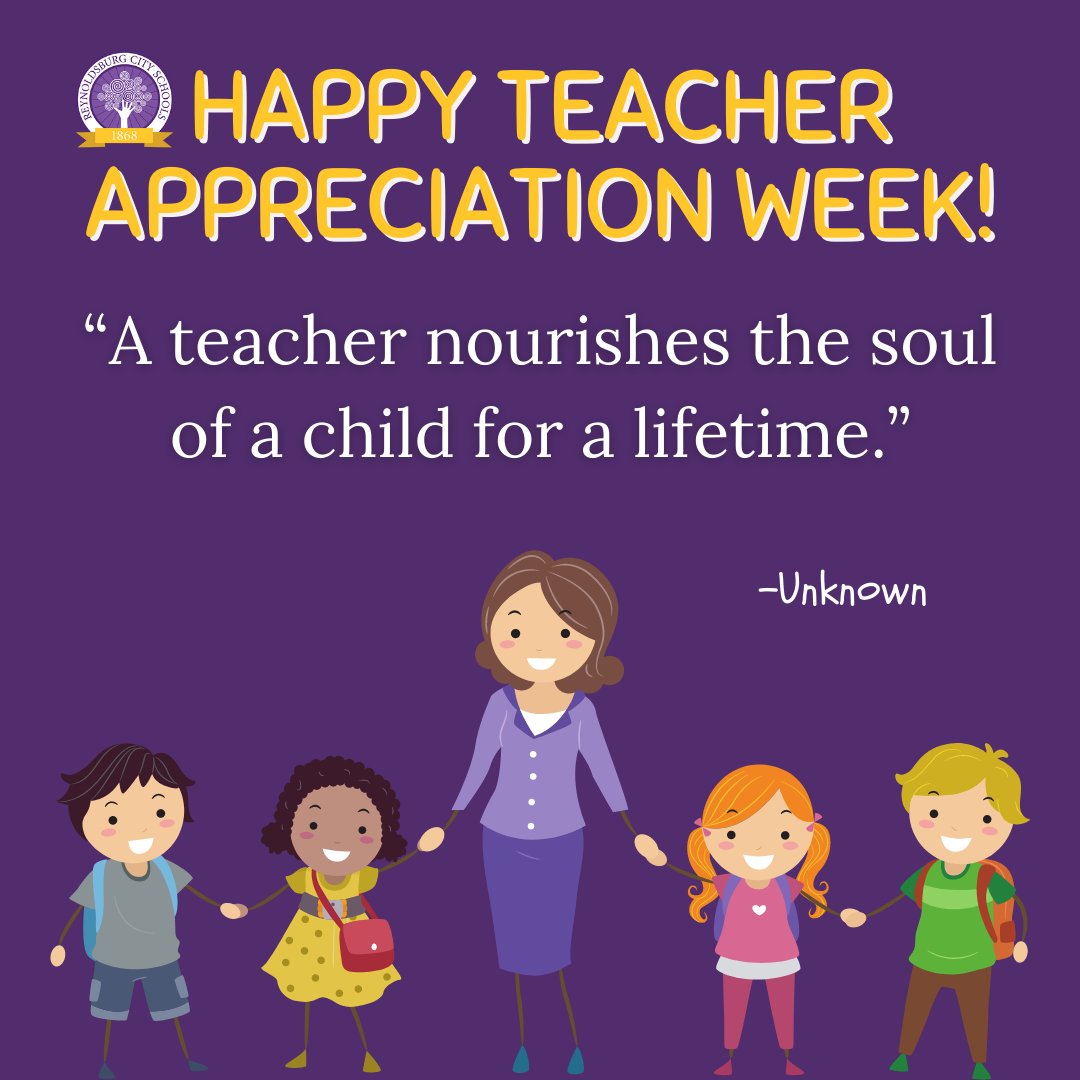 🍏 Today begins Teacher Appreciation Week! 💜 THANK YOU, today and everyday, to all of our dedicated teachers who work hard to support our students! #REYNProud! #TeacherAppreciationWeek