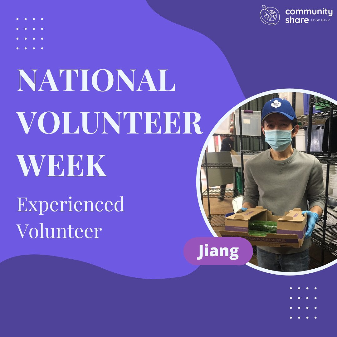 Today we will be continuing our National Volunteer Week celebrations with a post for our experienced volunteers. Pictured is Jiang, who contributed over 400 hours volunteering at CSFB last year! We’re sending a big thank you to Jiang and to all of our experienced volunteers. 💜