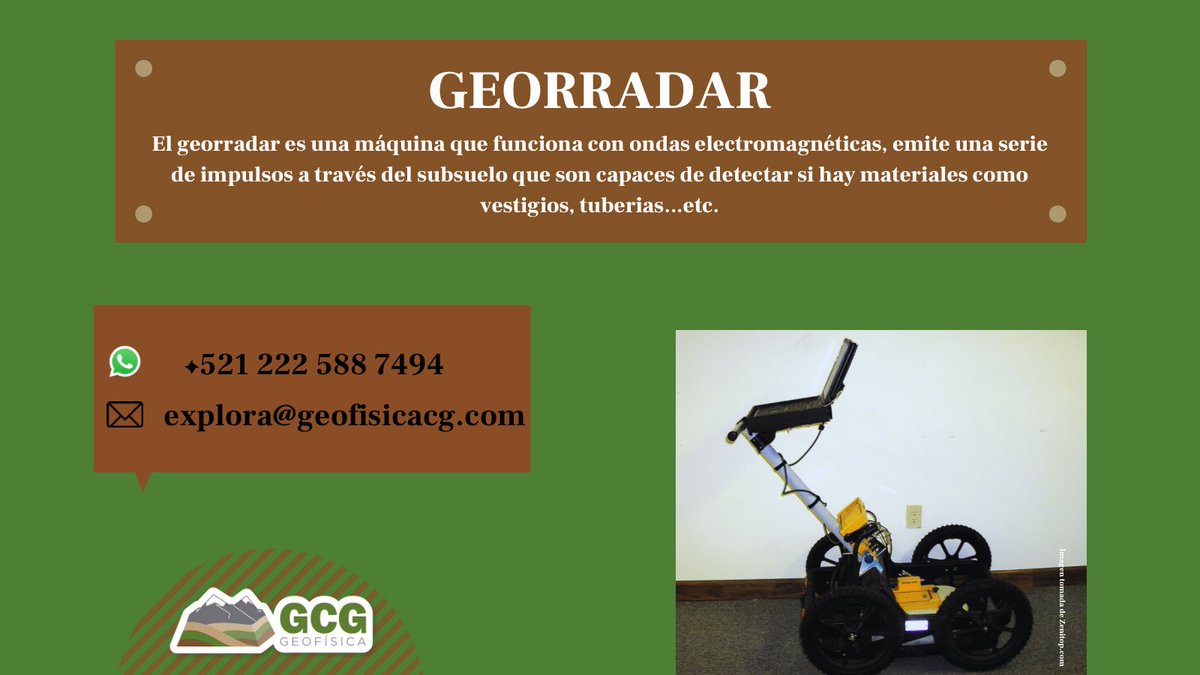 El Georradar es un dispositivo que a través de métodos NO destructivos permite localizar todo tipo de elementos enterrados como tuberías, cables, vestigios arqueológicos, grietas y huecos en el subsuelo.
.
.
#GCGGeofísica #Geophysics #Geología #Contactanos