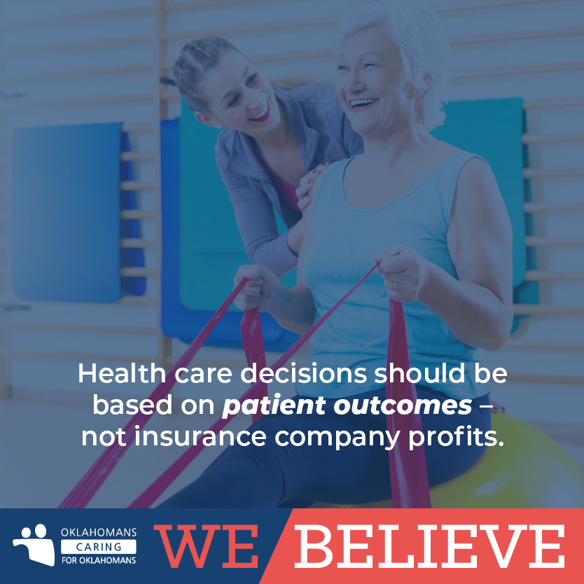 Insurance companies are focused on the bottom line, not patients' health. A managed care system would take away provider and patient options to find the best health outcomes.