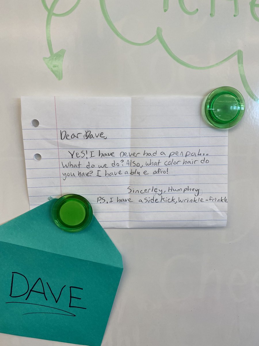marissa__lewis's tweet photo. Since no one wanted the dust bunny/hair ball as a class pet, we went on a rock hunt- meet HUMPHREY! Today, he received a letter from Dave in @Mrs_Barr40 room asking to be pen pals!!!!

 (Then they secretly met after school😅) https://t.co/l0z9i0eeiT