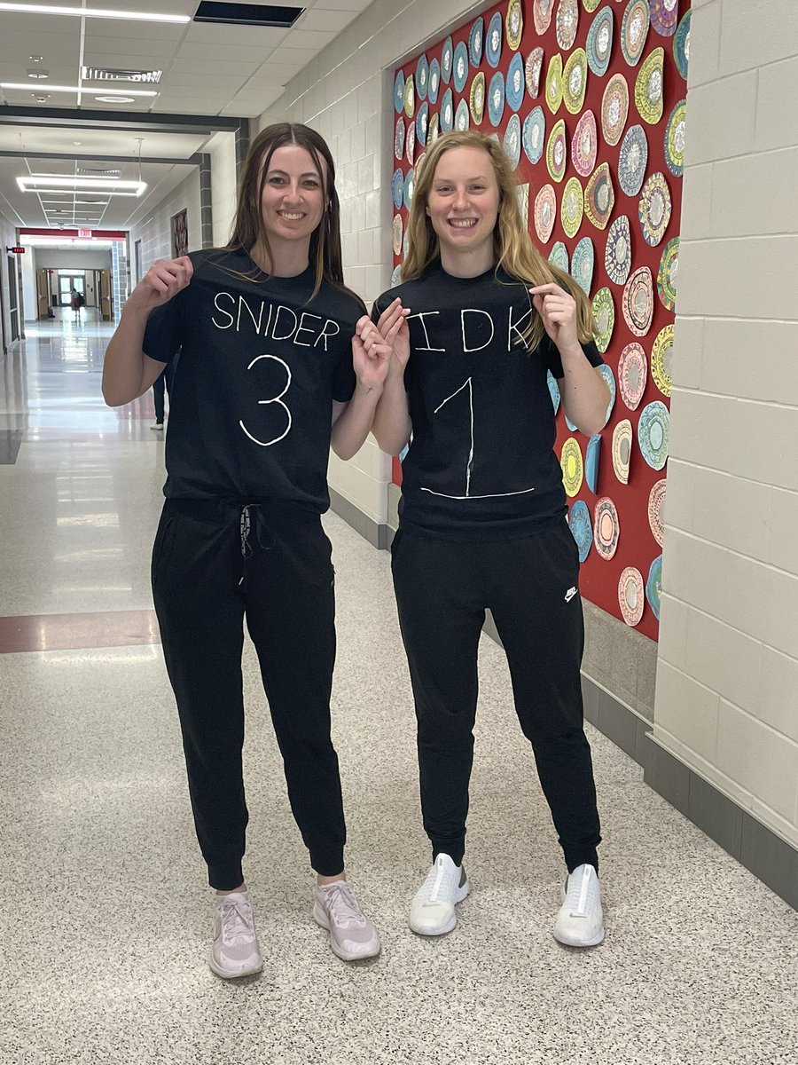 tcbieniewicz's tweet image. Last day of student teaching, student teacher vs students/staff basketball game, and FSOE spirit week pajama day with our homemade jerseys. Such a fun time #seniorFSOE #Teacherbytrine