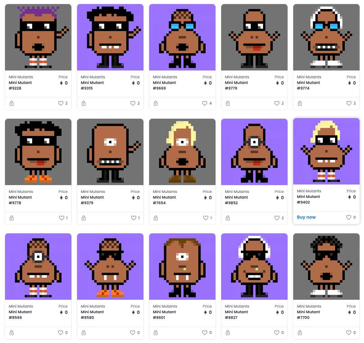 minimutants's tweet photo. FREE! 0 ETH. We are giving away all of these brown Mini Mutants >>> CLICK HERE >>> https://t.co/ShMSr78erj <<< CLICK HERE!

#OpenSeaNTF #openseanfts @opensea #nft #NFTs #NFTGiveaway #NFTdrop #NFTCommumity #NFTProject #nftart #NFTcollections https://t.co/MoQ9H0Mvxe