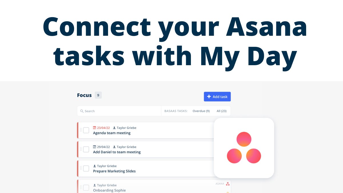Did you know that you can connect Asana with Basaas? Easily integrate your tasks in My Day or a widget on Workplace. This way you will never lose track of the really important tasks. ✅

#taskmanagement #digitalworkplace