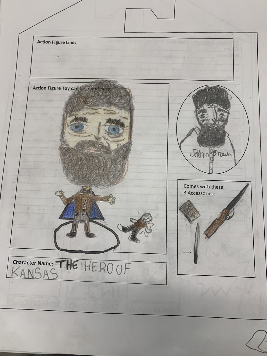 My favorite project of the year - The John Brown Action Figure for our study of Bleeding Kansas 🩸 . Blown away by this year’s designs. #TMScometogether. <a href="/jedikermit/">Quinn Rollins</a> #KSHistory #historyteacher