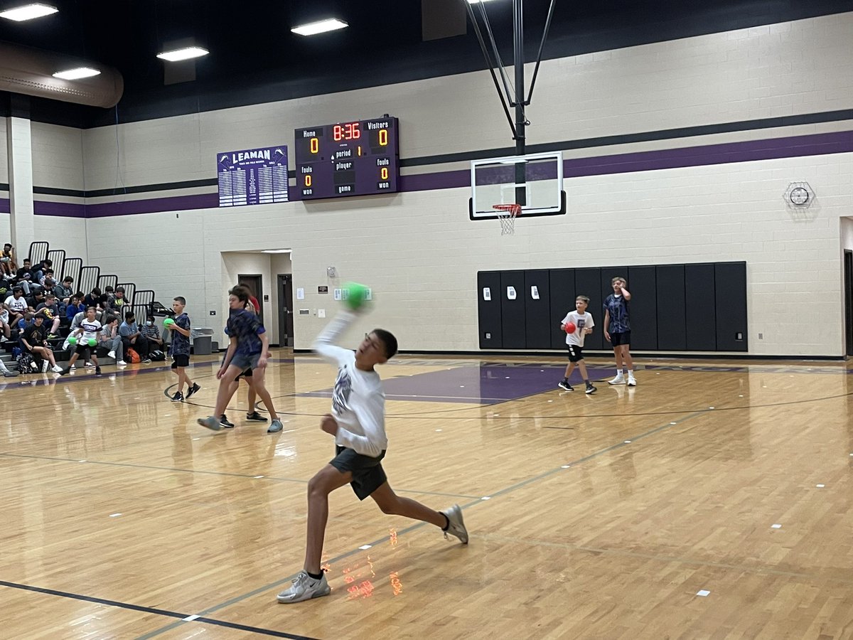 KarlCarlton's tweet photo. After a 2 year hiatus (STAY AWAY COVID!) we finally got to have our @LeamanJH Dodgeball Tournament today! Congrats to the Vandy Boys and Team Why Not! https://t.co/KYEHouiTHB