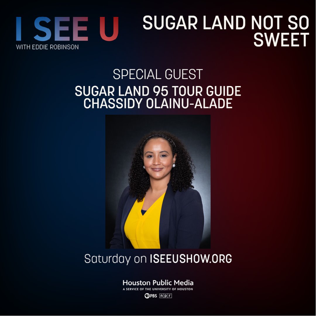 FortBendISD's tweet photo. Tune in to I SEE U with Eddie Robinson on Saturday, April 30, at 1 p.m. on News 88.7 or https://t.co/xB30CRBLqG to listen to the history of the Sugar Land 95. https://t.co/6wy4Iz9iaF