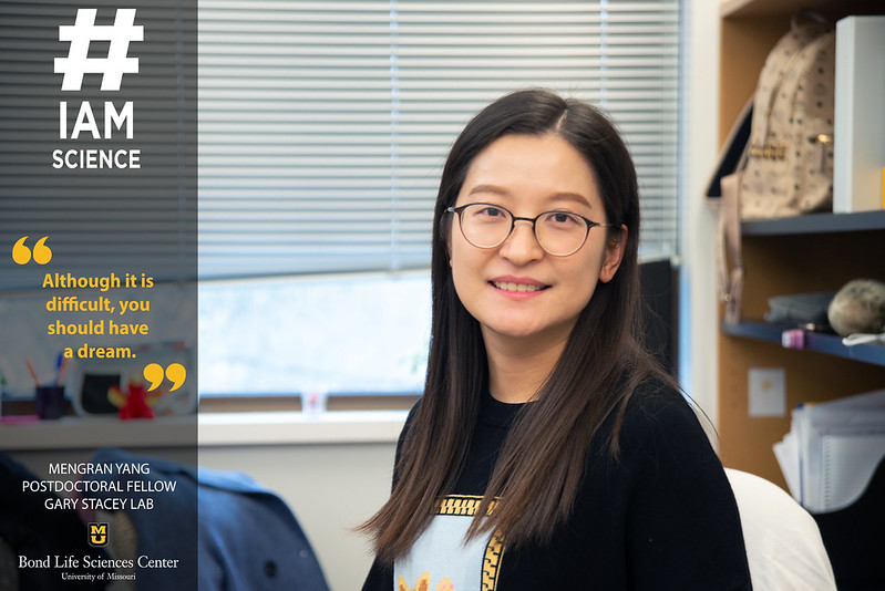 BondLifeSci's tweet image. “I want to have my own lab in China,” Mengran Yang said. “It’s difficult, I know, but it’s my dream.”

As a postdoc in the Gary Stacey lab, Yang studies the plant immune system and builds a foundation for her future dreams.
🔗decodingscience.missouri.edu/2022/04/29/iam…
#IAmScience#MizzouResearch
