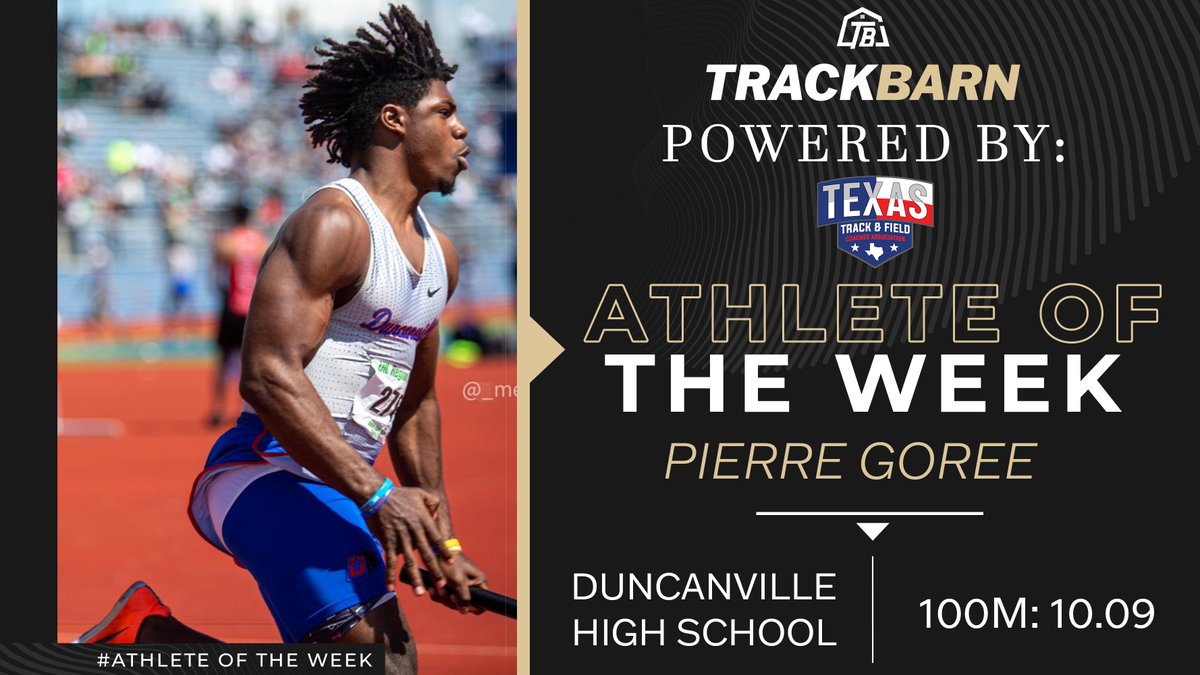 trackbarn's tweet photo. 🔥Boys TrackBarn Texas 5-6A School, Track Athlete of the Week! Follow us throughout outdoor season to see who wins athlete of the week!

#trackbarnnews #trackbarnaotw #trackbarnfamily #trackbarn @TTFCA @pgupnext https://t.co/M7YMs3kZTS