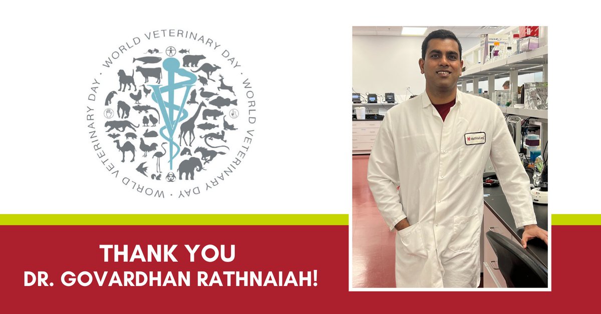 Tomorrow is World Veterinary Day and we are celebrating the efforts from veterinarians around the world who devote their lives to ensure the welfare of animals, especially our very own Govardhan Rathnaiah, PhD. DVM. #WVD2022 matmacorp.com/press/matmacor…