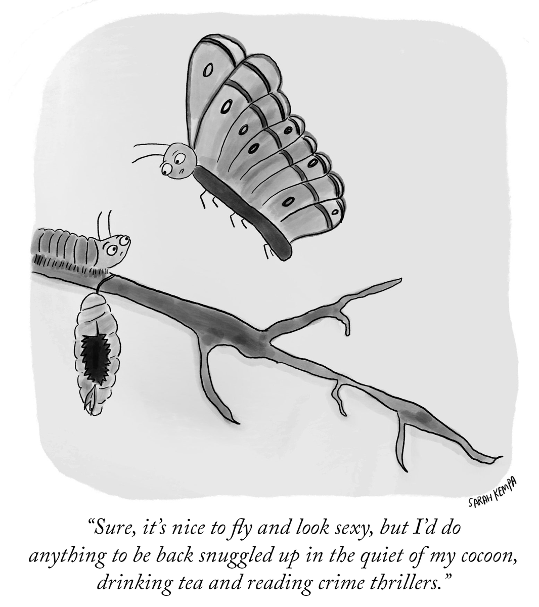 A cartoon by Sarah Kempa. #NewYorkerCartoons