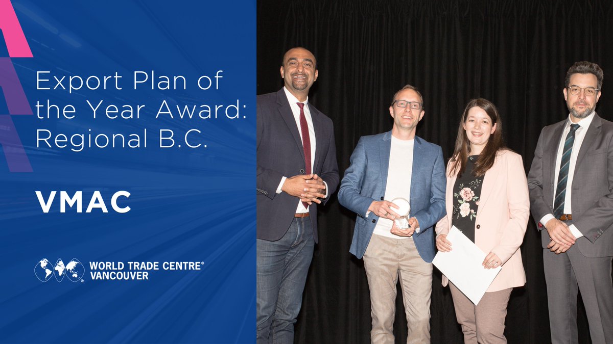 BoardofTrade's tweet photo. Congratulations to VMAC on winning the 2022 Export Plan of the Year Award in the Regional B.C. category.

Learn more about the TAP Program here: https://t.co/sZPIhreTRE

#export #TradeProgram #TradeAcceleratorProgram #WTCVancouver #canada https://t.co/pn7j23r9OO