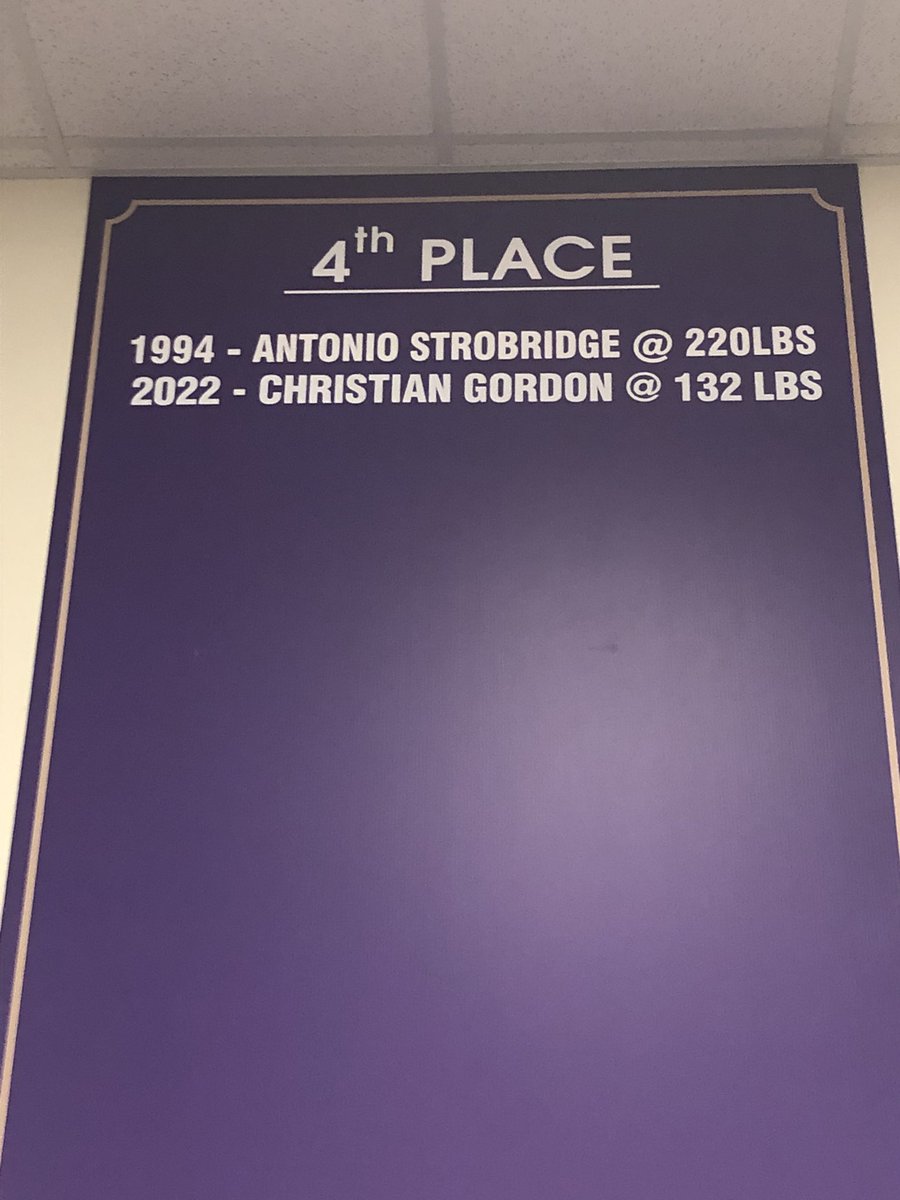 ECWrestle's tweet photo. Just your ordinary Friday, you know; putting all our state placers up on the wall! #tomahawkup https://t.co/9bcM31S1T4