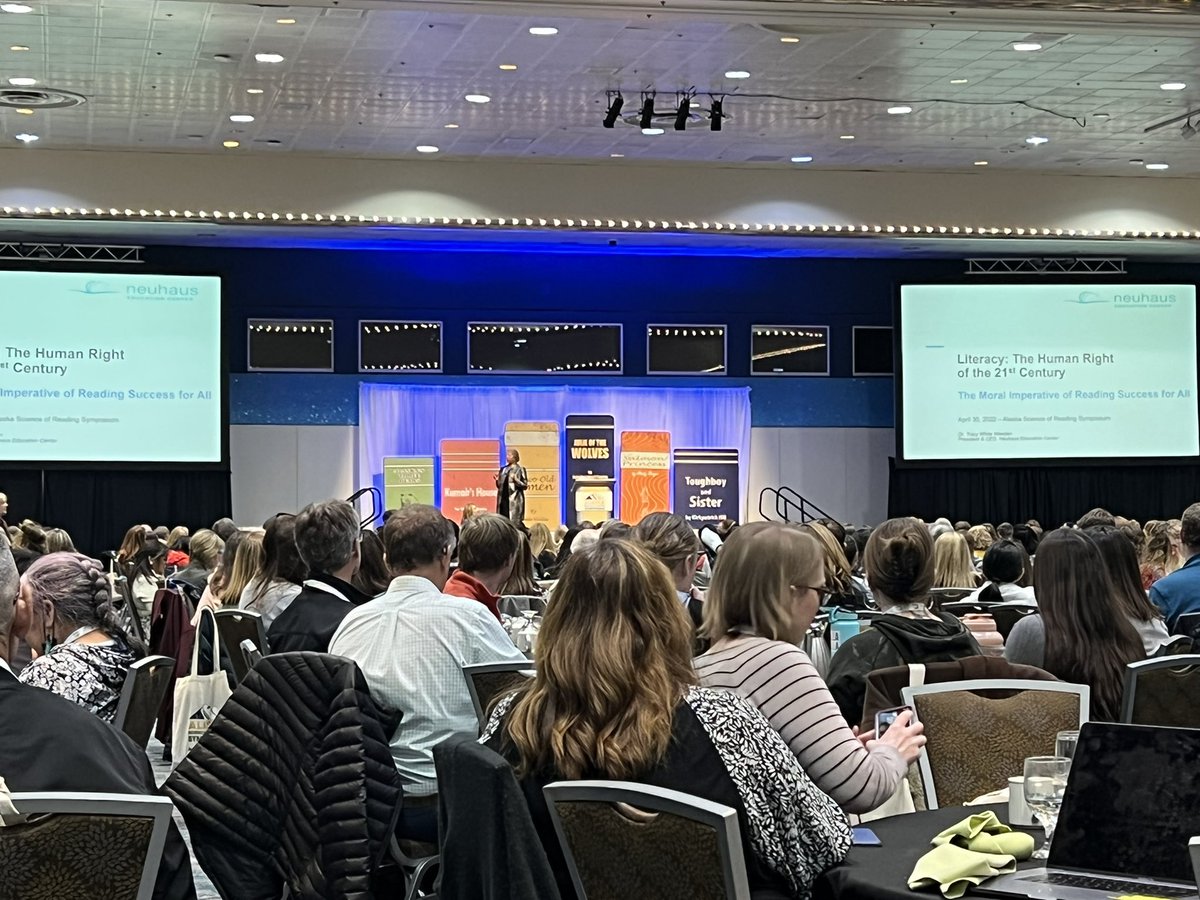 Privileged to join the inaugural Alaska Science of Reading Symposium with my Kuspuk SD family. Kudos to @AlaskaDEED and @R16CC! So inspired listening to @weedentracy’s keynote on the moral imperative of literacy. #AKSORS #AKLearns
