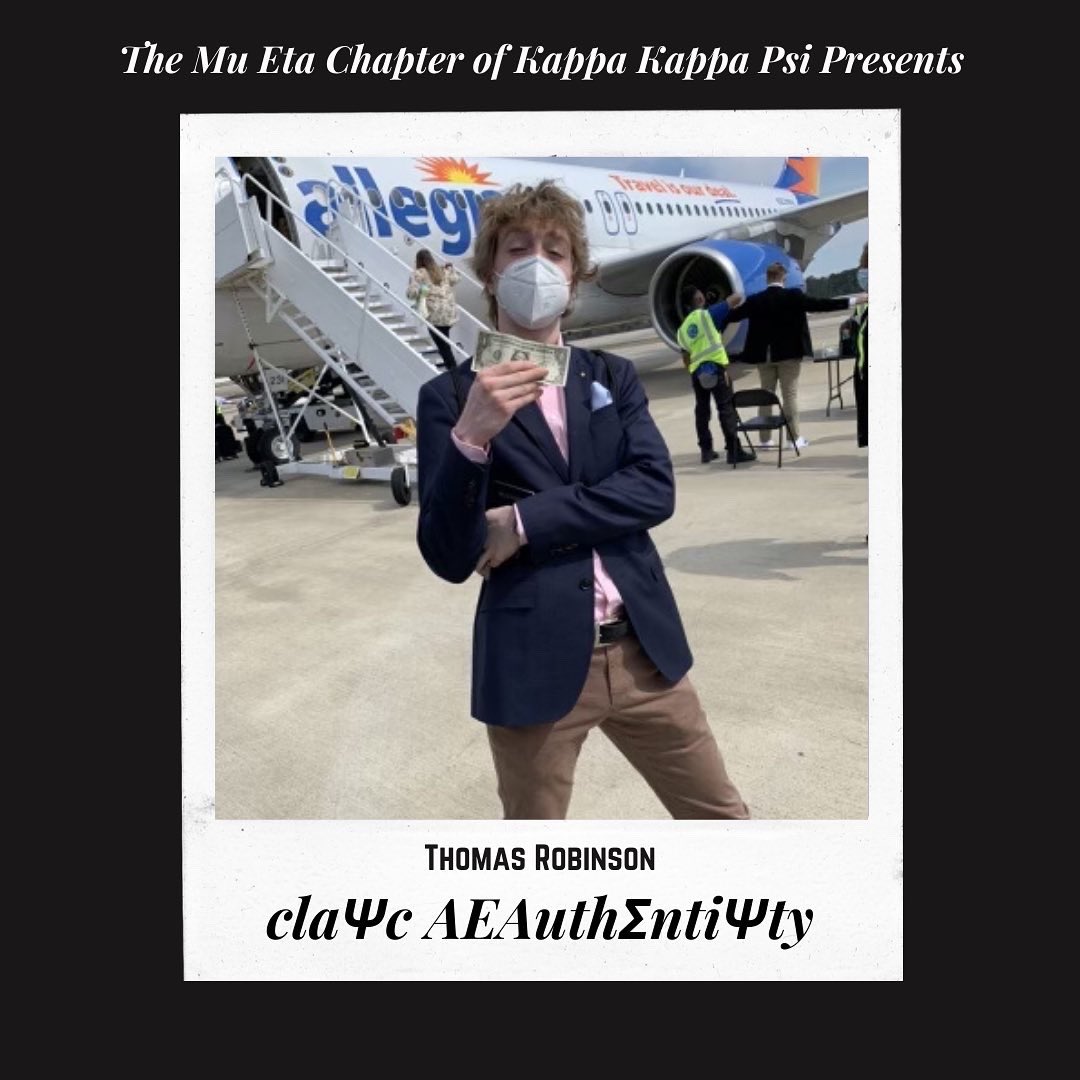 MuEtaKKPsi's tweet photo. ⭐️⭐️⭐️⭐️⭐️

Help us welcome our fifteen and seventeen!

First our fifteen, Thomas Robinson a.k.a. claΨc AEAuthΣntiΨty. Thomas is a trombone player from the class of 2025 majoring in classics! https://t.co/HHs9VXXiYW