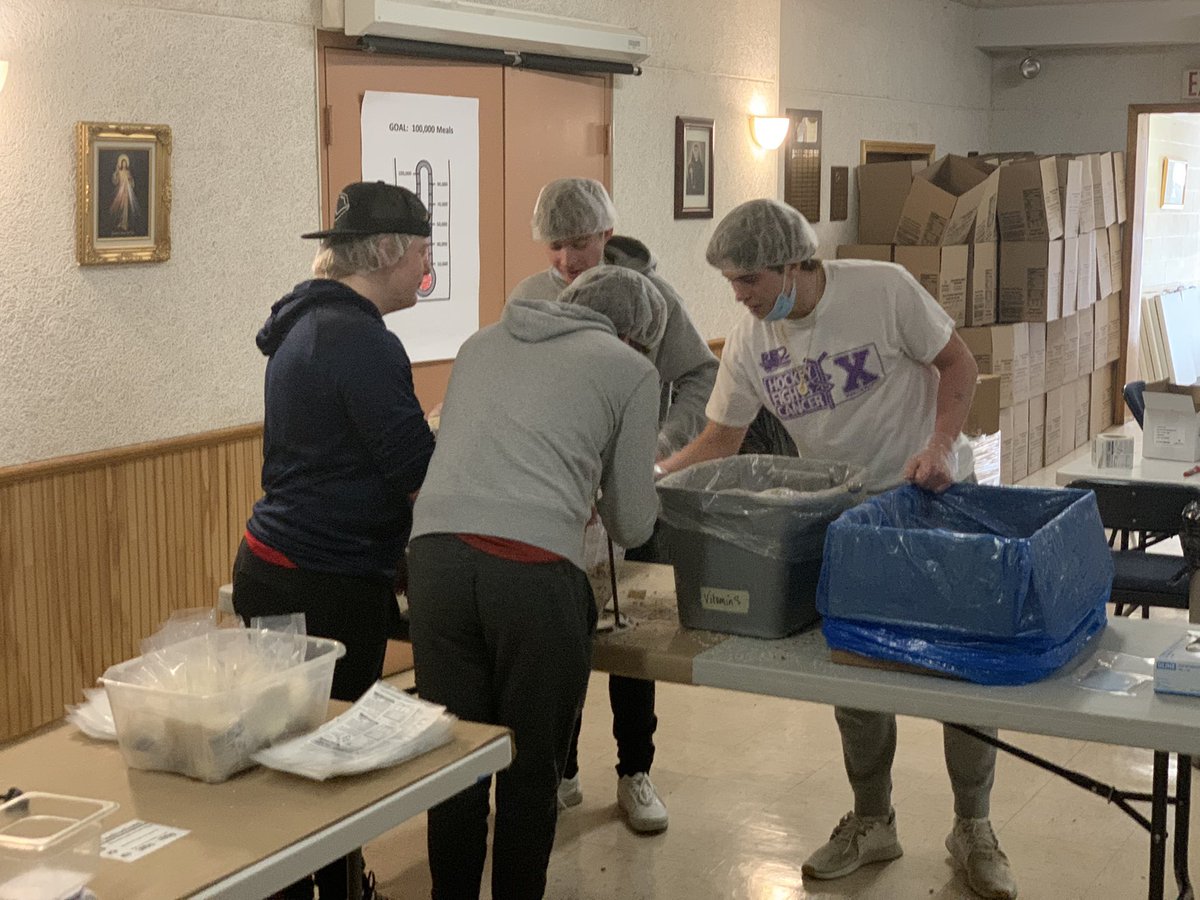 XBHSCM's tweet photo. And we ended helping the Packathon at St. Joe’s in Needham! https://t.co/xrAgTDWYDq