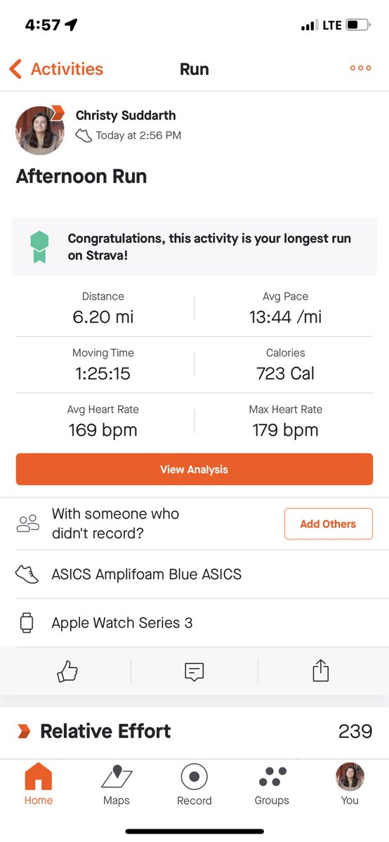 christysuddarth's tweet photo. It’s been a super long and super shitty week but I ran 6.2 miles today and I’m incredibly proud of it :) https://t.co/qInfdFA91w