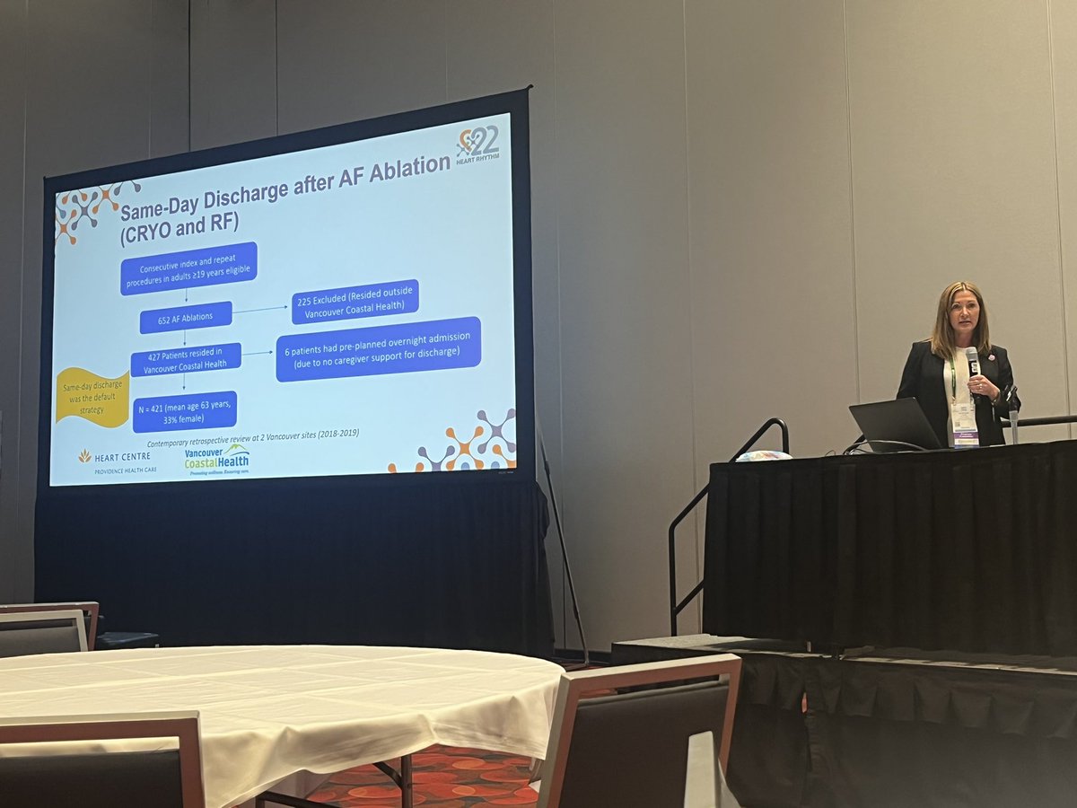 At #HRS2022 learning about #AFib ablation same day discharge from <a href="/CNSForman/">Jackie Forman</a> 🤩 #EPeeps