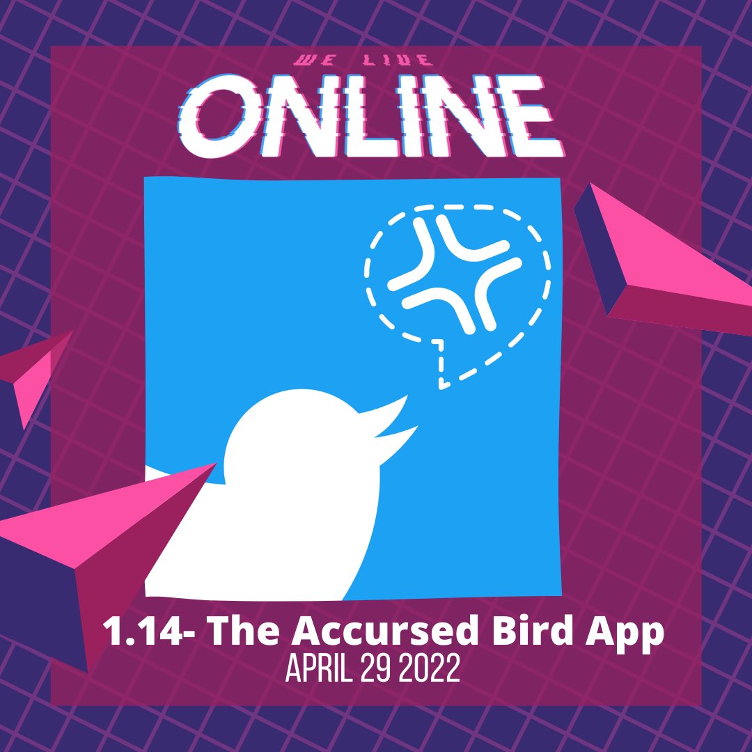 WeLiveOnlinePod's tweet photo. This week on the #podcast we talk about our thoughts and feelings about Twitter being sold and what that means for us in the future on the app. 

We also go over our history on social media and the platforms that we used as our old stomping grounds.

➡️ https://t.co/ZHsE9aQDCG https://t.co/OhIdolQ4xv