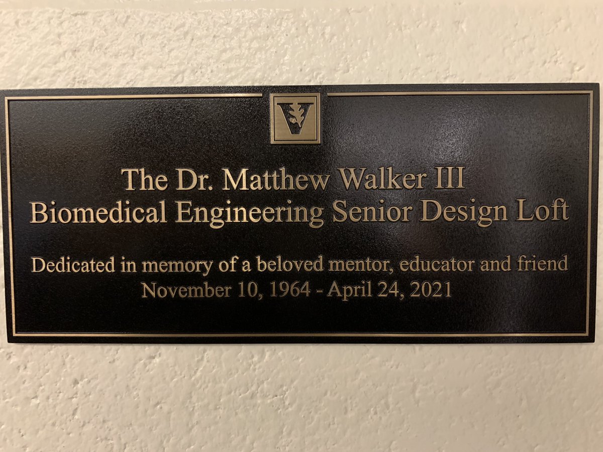 A privilege to attend today's <a href="/VandyBME/">Vanderbilt BME</a> Open House  to honor the legacy of Dr. Matthew Walker III.

Lab space for senior students has now been named in his honor.

Thank you to the many donors who've contributed to the Dr. Matthew Walker III BME Senior Design Loft!