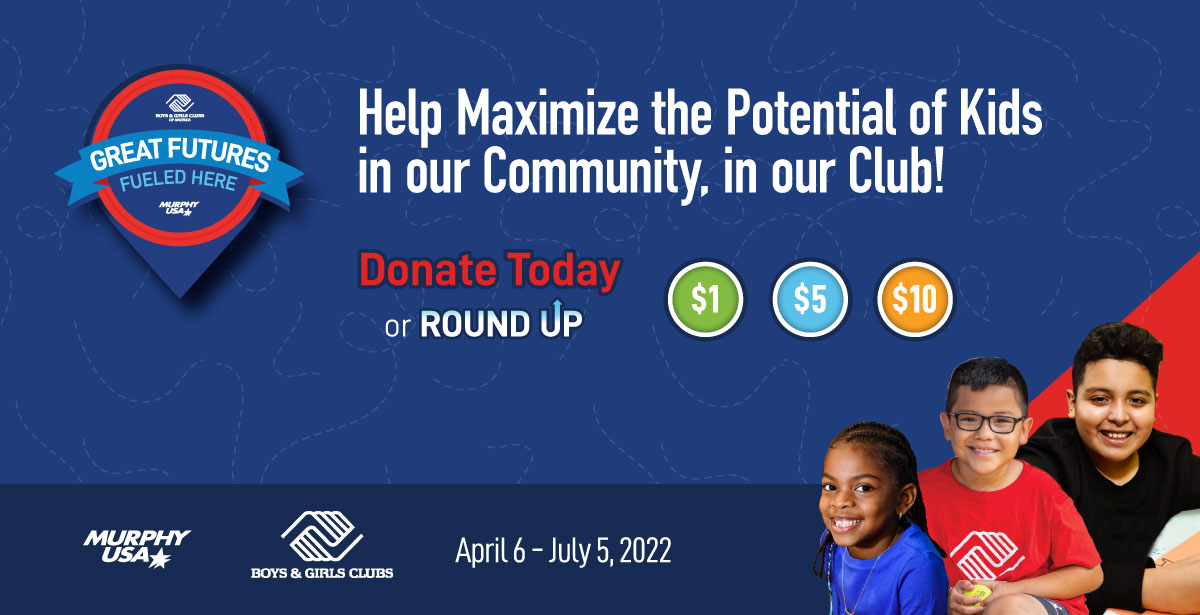Help our local kids learn by donating at the register when you visit your neighborhood Murphy USA store!
Through July 5th, donate at the register to support the Boys &amp; Girls Club of Joliet's homework help program when visiting your neighborhood Murphy USA!

#GreatFutureFueledHere