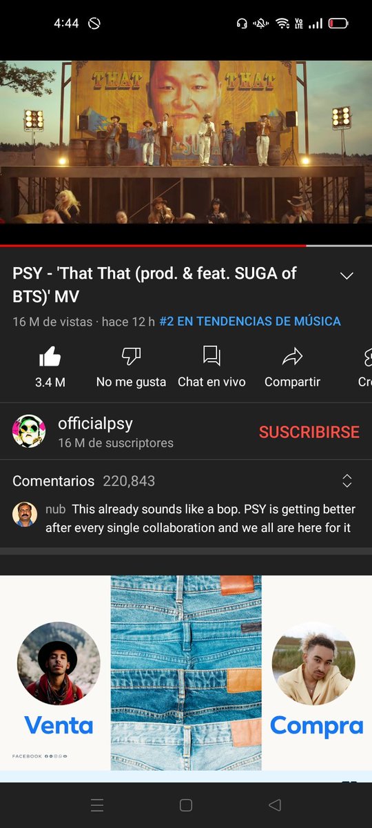 Min_Dtwton's tweet photo. GENTE YA LLEGAMOS A LOS 16M BSKWJSIWKDKWKDKE 
#ThatThatOutNow
#ThatThatFeatSUGA
#ThatThatToday 
#ThatThatProdSUGA
#ThatThat
#SUGA 
#SUGA #방탄소년단슈가 https://t.co/Pml4fUQ99i