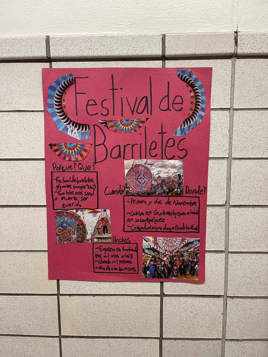 KennedyKoe2's tweet photo. Why not learn about various festivities from Spanish speaking countries since Cinco de Mayo is next week! The students loved learning about all of them from their peers. @BJKURTZ @Junko_Yamamoto @PSMLA1 @srucoe #studentteaching #festividades #koeteaching https://t.co/2HxxeftHJ5