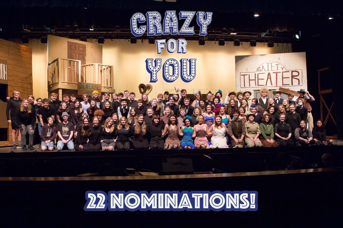HHS_Drama_Club's tweet photo. Congratulations to the Cast and Crew of Crazy for You and our Critic Team for 22 Cappies Nominations including Best Song and Best Musical! Winners will be announced at the Cappies Gala at the Aronoff Center on Wednesday, May 25th at 7pm! @FTSchools  @FTHighlandsHS @Cincyjlb #Ftis https://t.co/tOFgeAI3jR