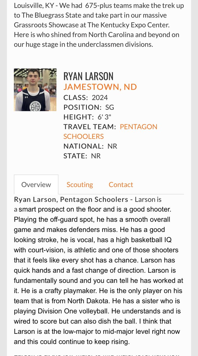 Ryan Larson (@ryan_larson1) on Twitter photo Thank you <a href="/JustinByerly/">Justin Byerly</a> from <a href="/hoopseen/">HoopSeen</a> for the write-up from the #GrassrootsShowcase2K22 event. Looking forward to the <a href="/ny2lasports/">NY2LA SPORTS</a> Best of the South in Atlanta in July.
@PentagonPowerBB
<a href="/MHS_Boys_/">Midwest Hoops Spotlight</a>
<a href="/PrairieSports_/">Prairie Sports Report</a>
<a href="/CoachVincent2/">๐๐ฒ๐ต๐ต ๐ฅ๐ฒ๐ท๐ฌ๐ฎ๐ท๐ฝ</a> Thank you <a href="/JustinByerly/">Justin Byerly</a> from <a href="/hoopseen/">HoopSeen</a> for the write-up from the #GrassrootsShowcase2K22 event. Looking forward to the <a href="/ny2lasports/">NY2LA SPORTS</a> Best of the South in Atlanta in July.
@PentagonPowerBB
<a href="/MHS_Boys_/">Midwest Hoops Spotlight</a>
<a href="/PrairieSports_/">Prairie Sports Report</a>
<a href="/CoachVincent2/">๐๐ฒ๐ต๐ต ๐ฅ๐ฒ๐ท๐ฌ๐ฎ๐ท๐ฝ</a>