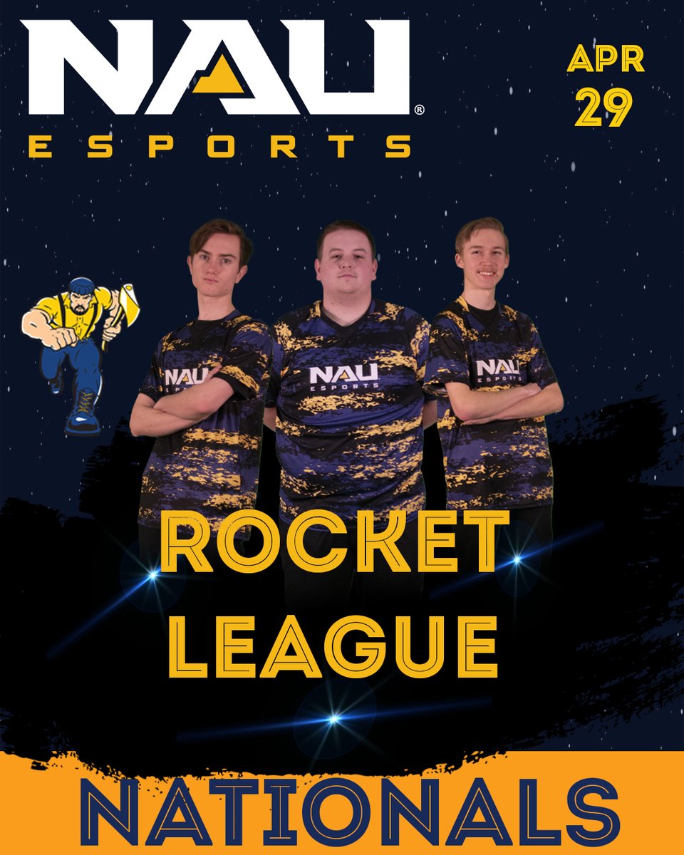 NAUesports's tweet photo. Come support our RL Gold team in their nationals run with 3 matches tonight! Tonight is packed with Rocket League that you don't want to miss!
⏲️3:40 PST vs. @DePaulEsports
⏲️4:30 PST vs. @SHU_ESPORTS
⏲️6:10 PST vs. Siena College
📺https://t.co/SujVcUaSFq
#kickaxe #keepchopping https://t.co/WU4mEt8Udo