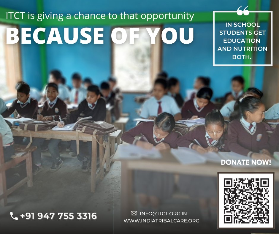 IndiaTribalCT's tweet photo. ITCT is giving a chance to that opportunity BECAUSE OF YOU.
Support us : https://t.co/bbC2ATZZ3s
#support
#itct
#wecare
#tribalcare
#tribal
#sdg
#nitiaayog https://t.co/eK8H3Ge5uJ