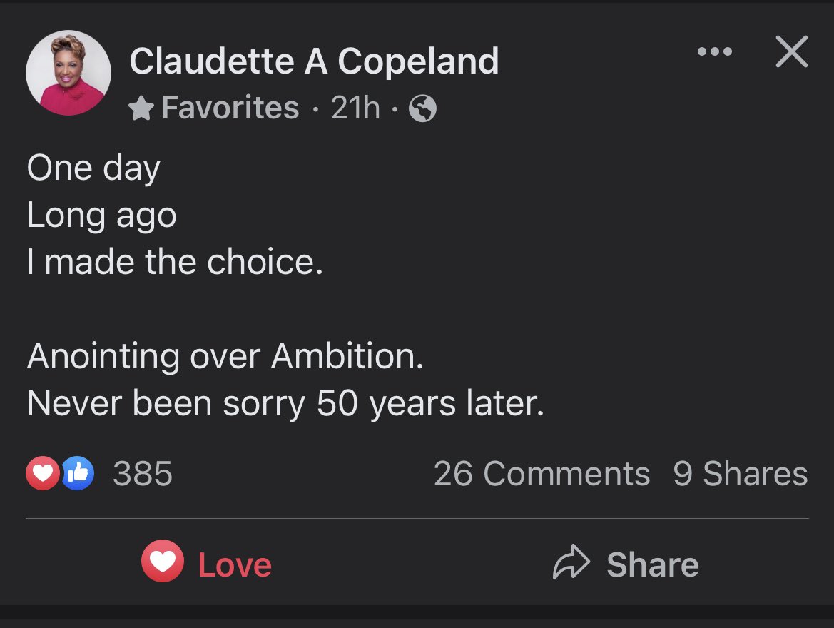 JephsDaughters's tweet photo. So grateful for Pastor @dr_cacopeland ~ she’s a gift to the church.  Always blessed me.   Continues to bless me.  And her anointing has come at great cost.  Folk don’t get that.  Grateful for her “yes.” https://t.co/HBj8dQSTDA