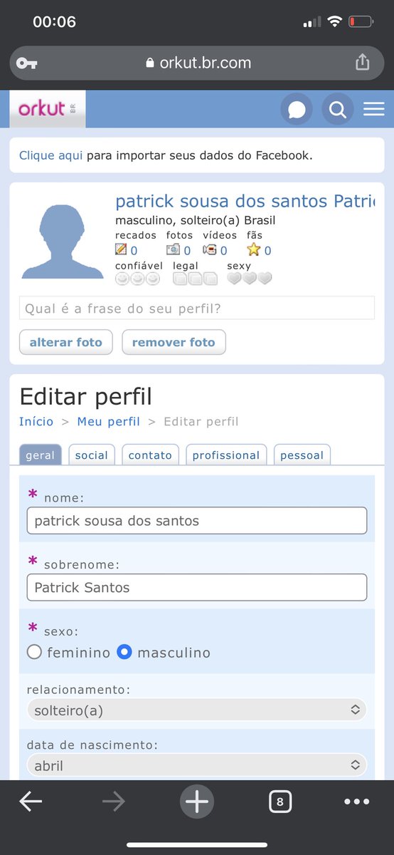 Psantosfitt's tweet photo. Poha mano, já criei minha conta no Orkut. Vão lá deixar um depoimento 😎

 #Orkut #OrkutVoltou https://t.co/DXSeN5wzMs