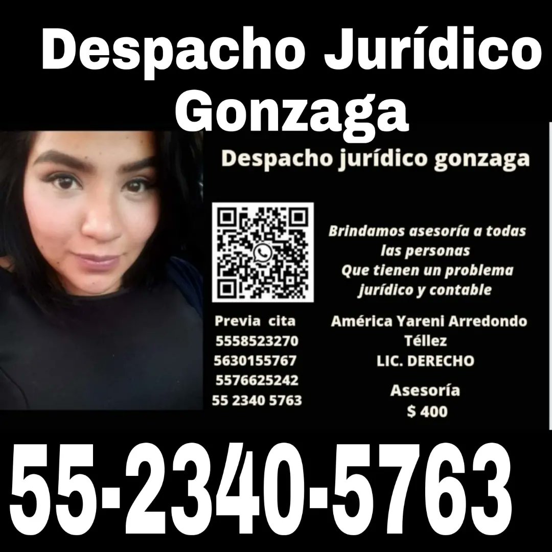 America_AYAT31's tweet photo. 📍Hola🙋🏻‍♂️ muchas gracias por contactarnos al despacho jurídico gonzaga⚖️⚖️⚖️ te ofrecemos distintos servicios📈📊 en que te podemos ayudar?? https://t.co/X2Ob3SpYRv