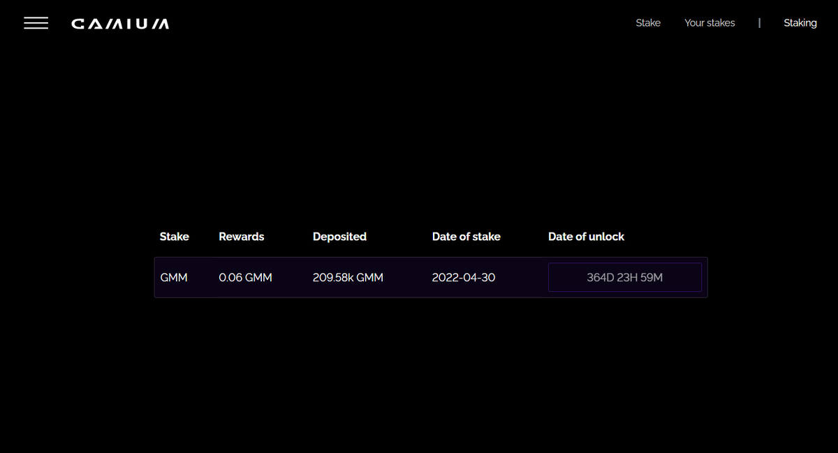 NickolasRusso3's tweet photo. Just staked half my $GMM tokens for a year 🚀 @Gamiumcorp https://t.co/NDr83leJXi