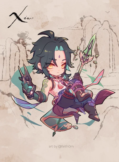 Really like how this turned out so posting him by himself. 🥰 Xiao from #Genshinlmpact 