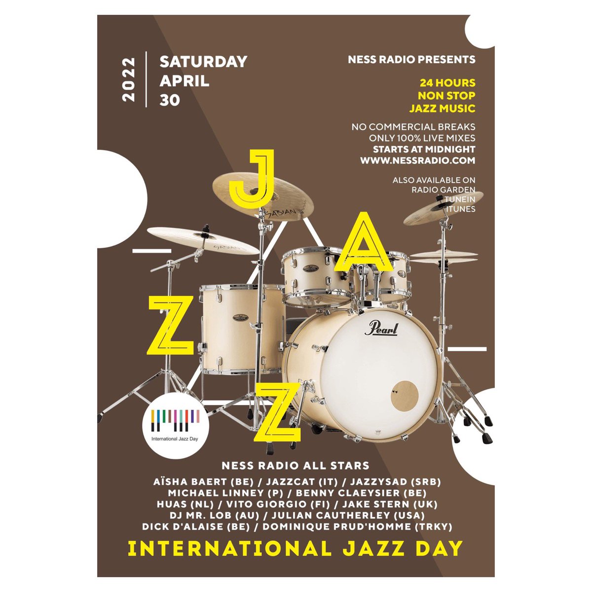 It’s time for the annual #InternationalJazzDay 24 hour broadcast on @NessRadio. Kicks off in under an hour. Come listen to myself and a bunch of fab DJs from across the globe. Doing a 1hr #SunRa set at 9p PT Fri (tonight) and #JazzWaltz set at 10a PT Sat. Props to @Dubbeldie