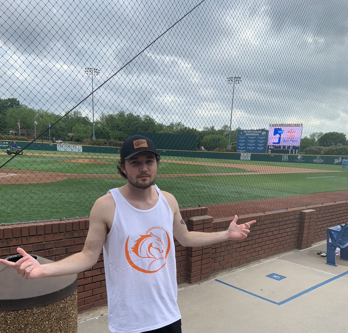 TexasCollegeBSB's tweet photo. If Tanner King (Mav’s SP) strikes out 8 tonight, I’ll wear this to the remainder of college games I go to this season @UTAMavsBSB #MavCity https://t.co/lLWjmJtE6g