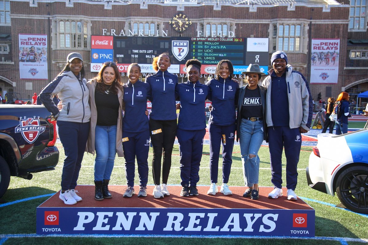 mycleotv's tweet photo. We’re super excited to be at the 2022 @PennRelays with Philly’s own Dominique Calhoun of #DecorRemixed @REMIXLIVING and @RnBPhilly! #DesignAndDine #TitleIX #CLEOTV https://t.co/zHlzFmOOuN