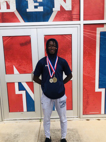 Congratulations @CoryOBryant1💥 placing 2nd in long jump & 2nd in high jump - qualifying for the STATE MEET in both events. In addition he set the school record in high jump with a jump of 6’9”. Thank you coaches and staff. @DavidDarden86 @TMHS__athletics @TISDTMHS @Coach_Woodard