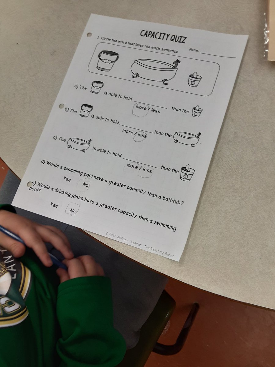 mrsbowesteaches's tweet photo. Today we completed a math quiz. The grade 2's had to interpret a bar graph while the grade 1's had to compare capacity of different objects. When finished students explored a math vocabulary themed word search. #math #endofunit #vocabulary https://t.co/pxWtENnXbb