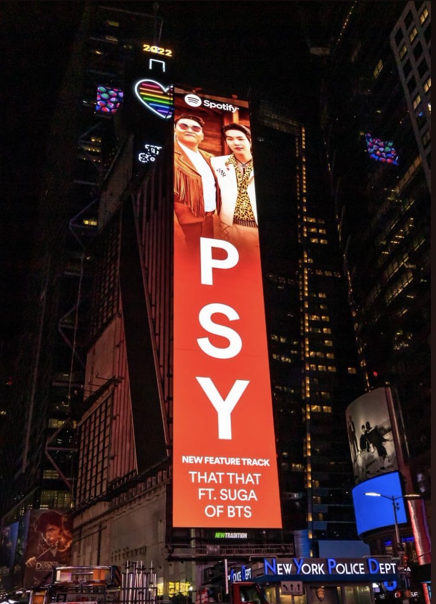 Psy x SUGA’s Spotify billboard at Times Square.